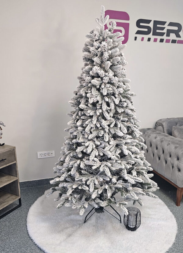 Műkarácsonyfa Christmas Deluxe by Sersimo, Global havas, 2D+3D mix, 180cm - Image 16