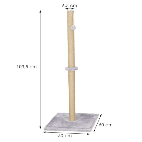 Ansamblu de joaca pentru pisici, cu loc pentru zgariat si sfoara, 103cm, gri - Image 13