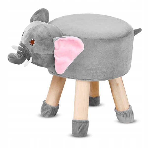 Taburet pentru copii, rotund 28x30cm, lavabil, model elefant - Image 7