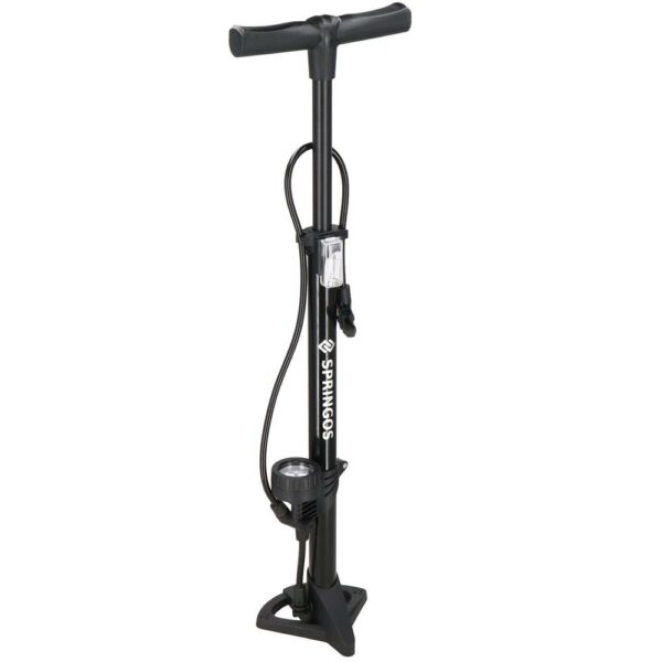 Kerékpárpumpa nyomásmérővel, golyók és felfújható tárgyak felfújásához szükséges tartozékok, 160PSI, alumínium, 60cm - Image 3