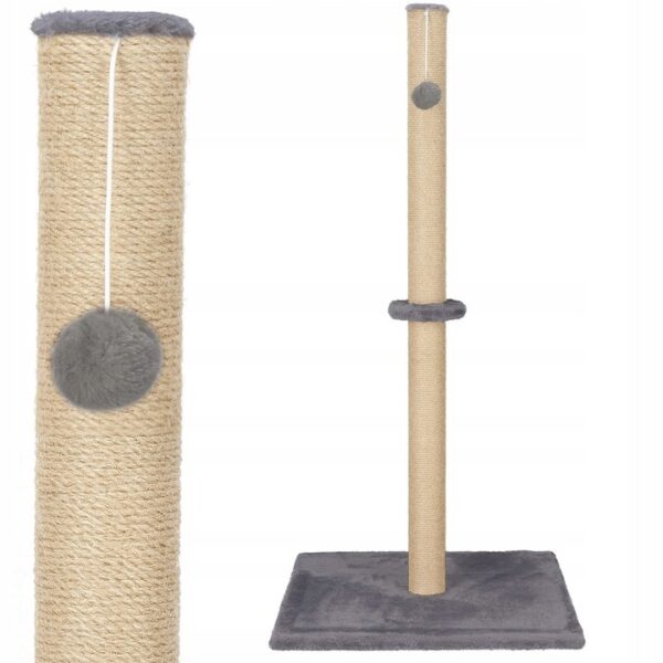 Ansamblu de joaca pentru pisici, cu loc pentru zgariat si sfoara, 75cm, gri inchis - Image 5