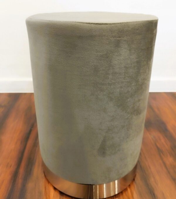 Taburet rotund, tapitat cu stofa, sarcina 100kg, 28x42cm, gri - Image 4