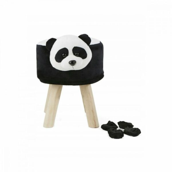 Taburet pentru copii, rotund 28x30cm, lavabil, model panda - Image 8