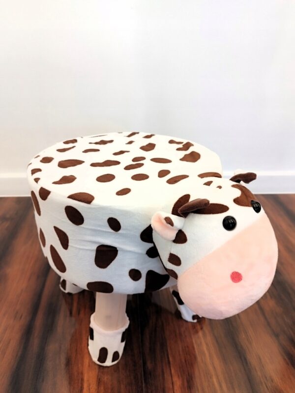 Taburet pentru copii, rotund 28x30cm, lavabil, model vacuta - Image 6