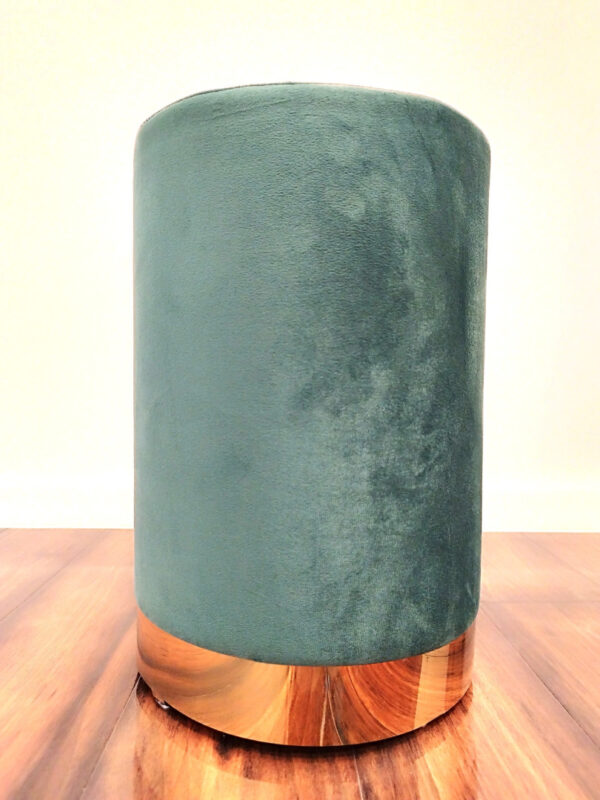 Taburet rotund, tapitat cu stofa, sarcina 100kg, 28x42cm, verde - Image 6