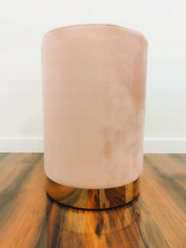 Taburet rotund, tapitat cu stofa, sarcina 100kg, 28x42cm, roz pal - Image 6