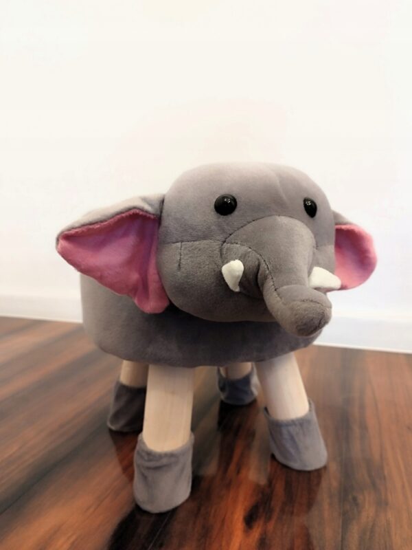 Taburet pentru copii, rotund 28x30cm, lavabil, model elefant - Image 4