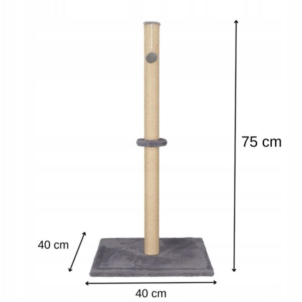 Ansamblu de joaca pentru pisici, cu loc pentru zgariat si sfoara, 75cm, gri inchis - Image 7