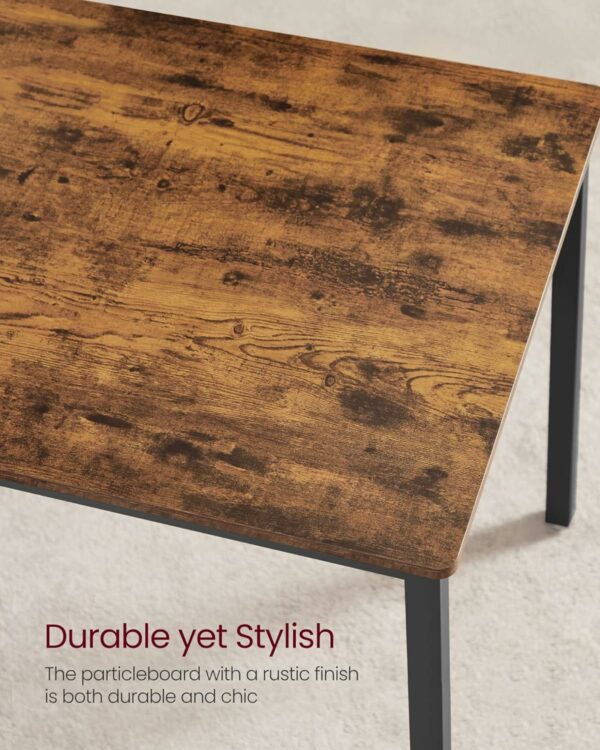 (DL) VASAGLE Masa de bar cu 2 banci, design industrial, 110x70x75 cm, maro rustic - Image 7