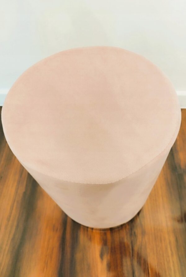 Taburet rotund, tapitat cu stofa, sarcina 100kg, 28x42cm, roz pal - Image 7