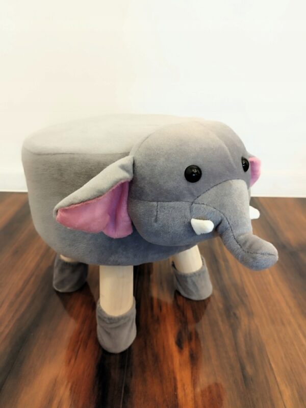 Taburet pentru copii, rotund 28x30cm, lavabil, model elefant - Image 5