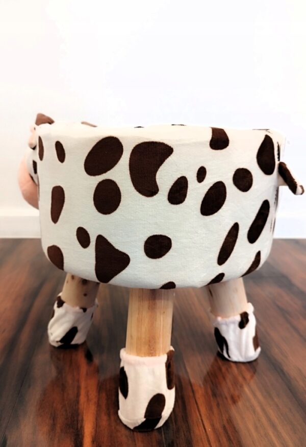 Taburet pentru copii, rotund 28x30cm, lavabil, model vacuta - Image 9
