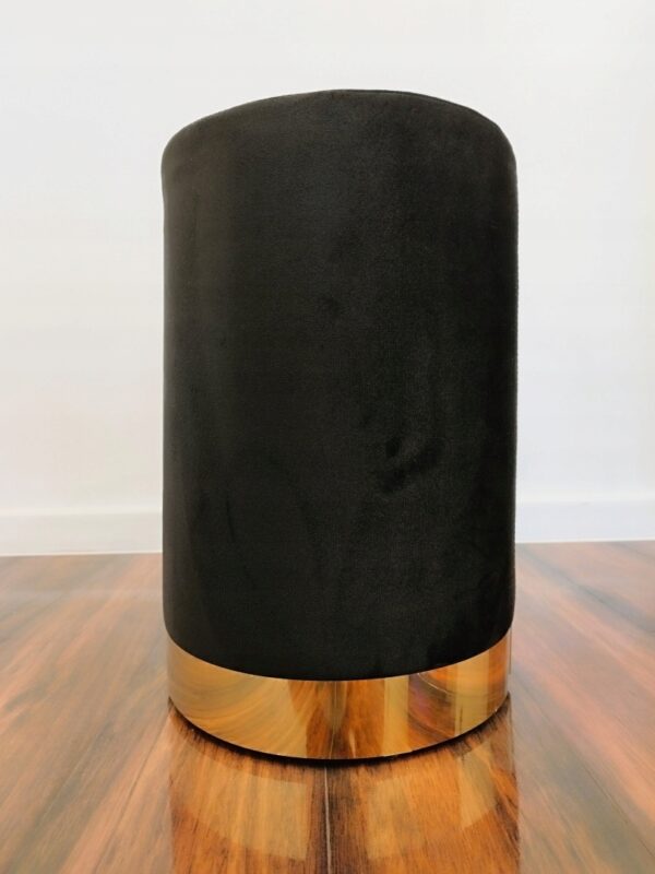 Taburet rotund, tapitat cu stofa, sarcina 100kg, 28x42cm, negru - Image 7