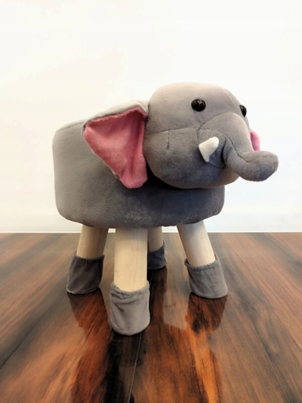 Taburet pentru copii, rotund 28x30cm, lavabil, model elefant - Image 6