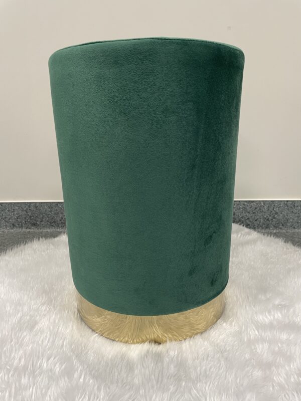 Taburet rotund, tapitat cu stofa, sarcina 100kg, 28x42cm, verde - Image 7