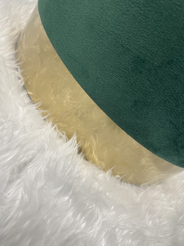 Taburet rotund, tapitat cu stofa, sarcina 100kg, 28x42cm, verde - Image 8