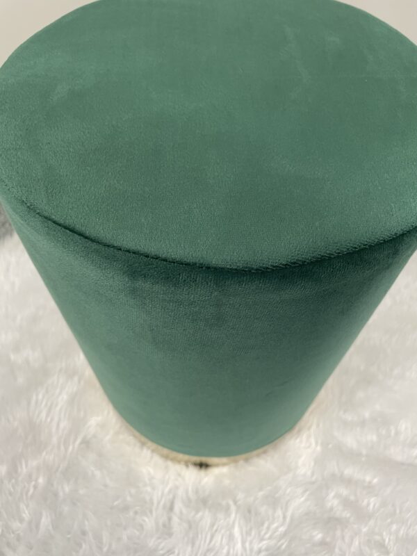 Taburet rotund, tapitat cu stofa, sarcina 100kg, 28x42cm, verde - Image 10