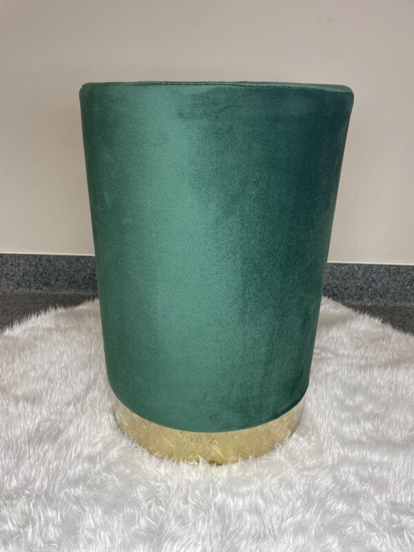 Taburet rotund, tapitat cu stofa, sarcina 100kg, 28x42cm, verde - Image 11