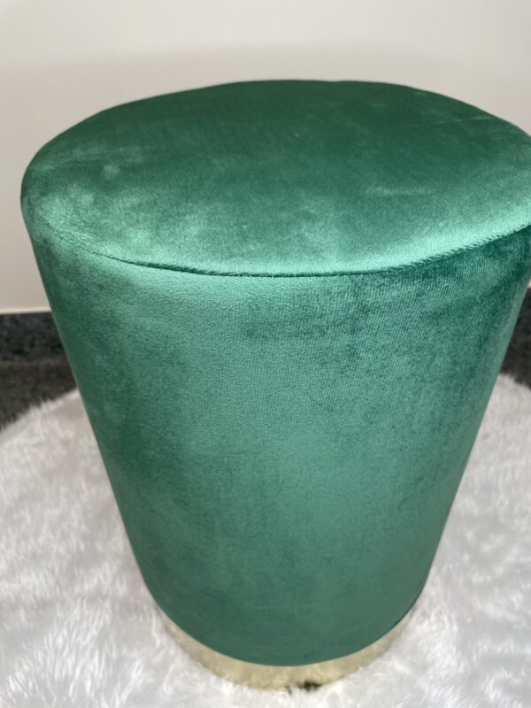 Taburet rotund, tapitat cu stofa, sarcina 100kg, 28x42cm, verde - Image 12