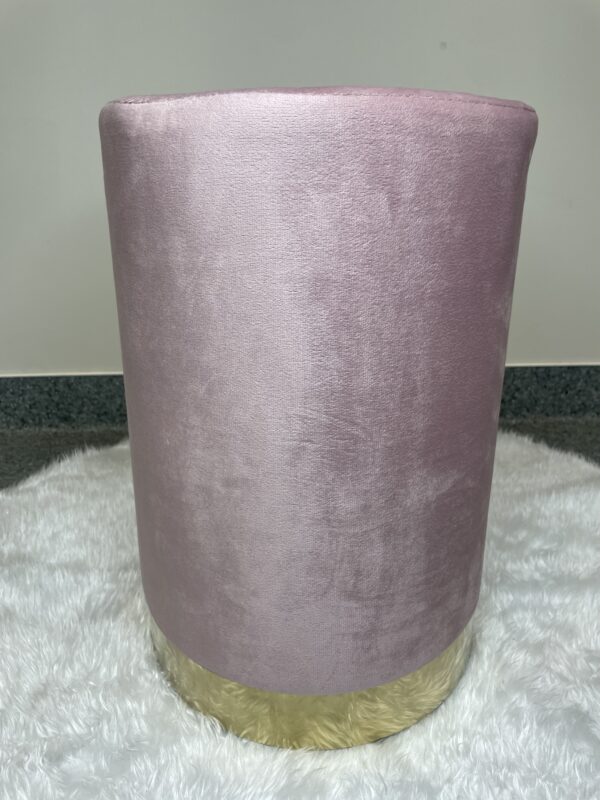 Taburet rotund, tapitat cu stofa, sarcina 100kg, 28x42cm, roz pal - Image 12