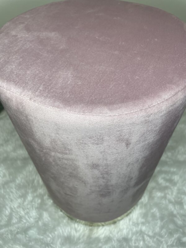Taburet rotund, tapitat cu stofa, sarcina 100kg, 28x42cm, roz pal - Image 13