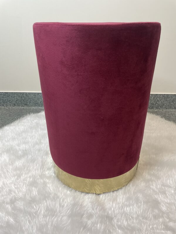 Taburet rotund, tapitat cu stofa, sarcina 100kg, 28x42cm, rosu - Image 7