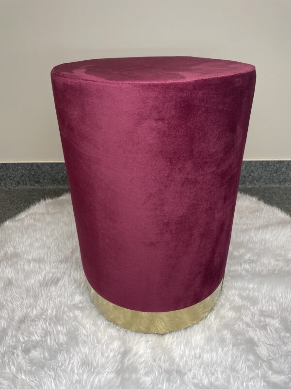 Taburet rotund, tapitat cu stofa, sarcina 100kg, 28x42cm, rosu - Image 8