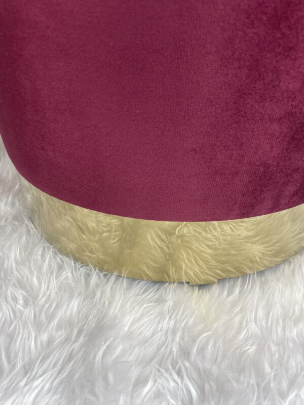Taburet rotund, tapitat cu stofa, sarcina 100kg, 28x42cm, rosu - Image 9