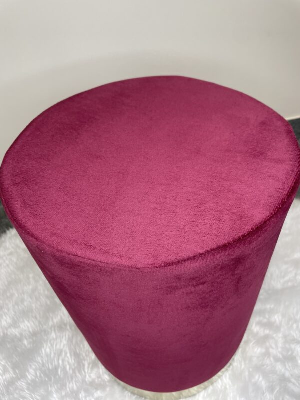 Taburet rotund, tapitat cu stofa, sarcina 100kg, 28x42cm, rosu - Image 10