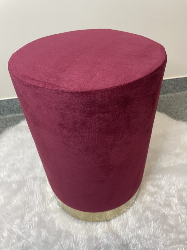 Taburet rotund, tapitat cu stofa, sarcina 100kg, 28x42cm, rosu - Image 11