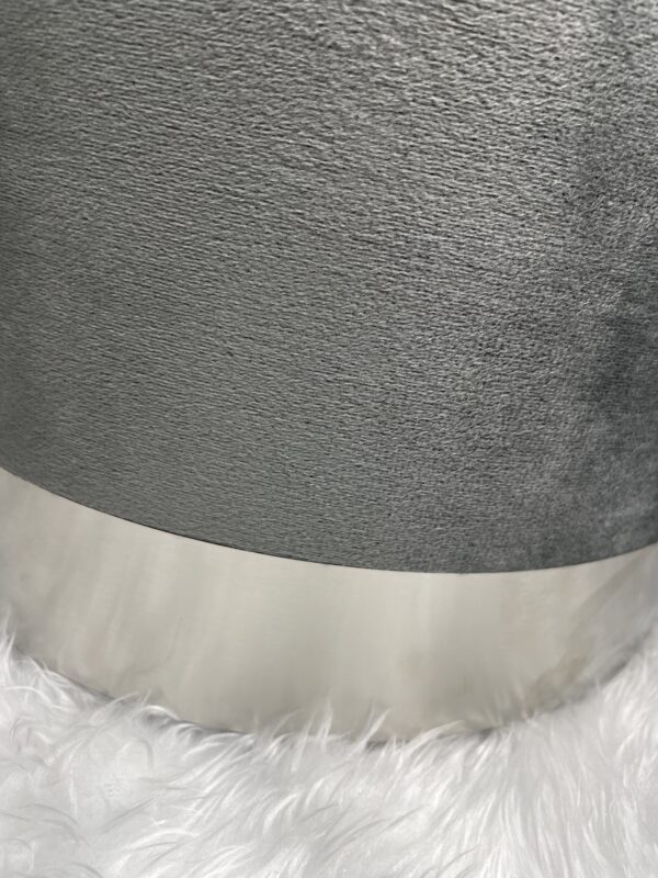 Taburet rotund, tapitat cu stofa, sarcina 100kg, 28x42cm, gri - Image 9