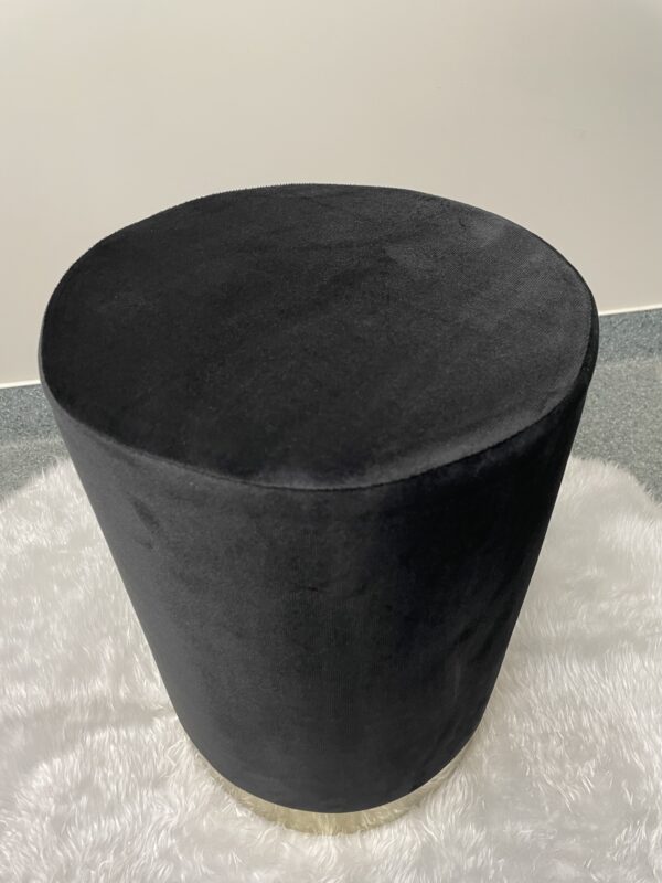 Taburet rotund, tapitat cu stofa, sarcina 100kg, 28x42cm, negru - Image 8