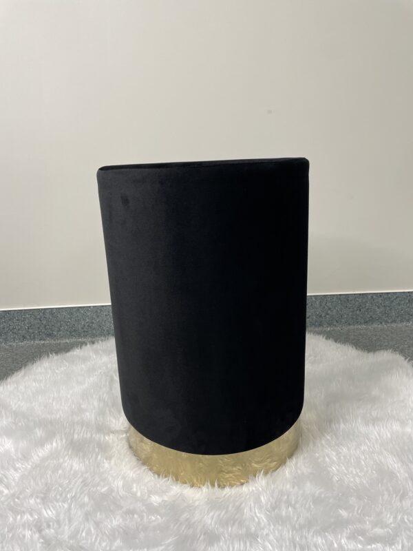 Taburet rotund, tapitat cu stofa, sarcina 100kg, 28x42cm, negru - Image 9
