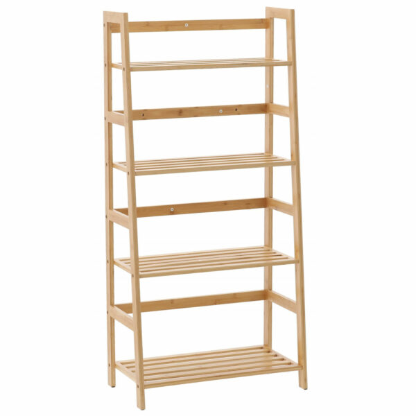 Bambusz polc fürdőszobába vagy nappaliba, 4 polc, 57x30x120cm, natúr barna
