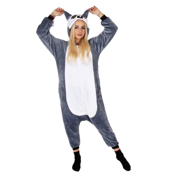 Onesie pizsama felnőtteknek, Gyűrűsfarkú maki, L-es méret - Image 14
