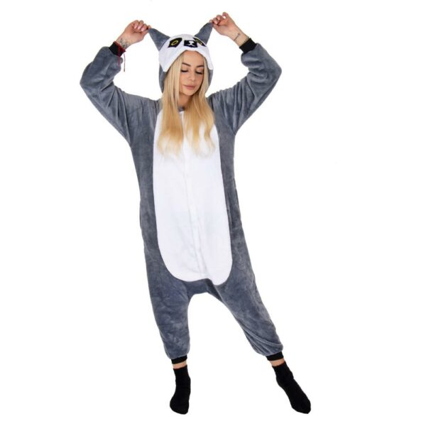 Onesie pizsama felnőtteknek, Gyűrűsfarkú maki, L-es méret - Image 15
