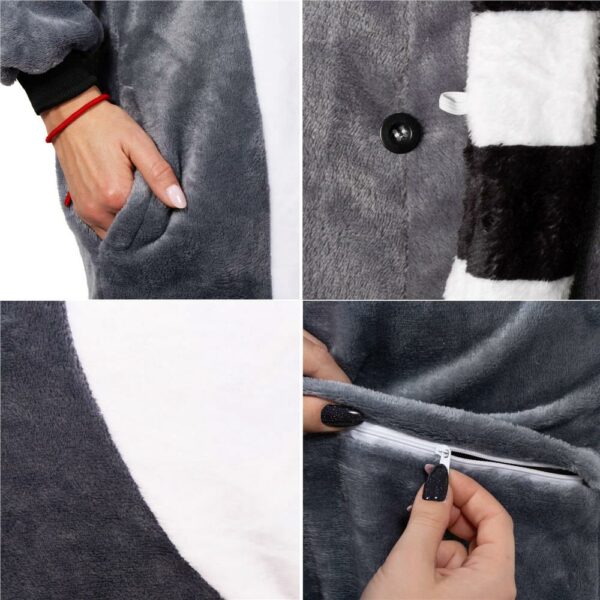 Onesie pizsama felnőtteknek, Gyűrűsfarkú maki, L-es méret - Image 16