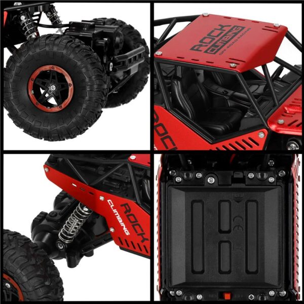 Monster Truck Off-Road, 4x4, távirányító, 26x14x17cm, piros és fekete - Image 17