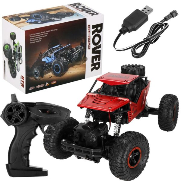 Monster Truck Off-Road, 4x4, távirányító, 26x14x17cm, piros és fekete - Image 2