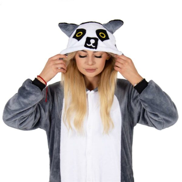 Onesie pizsama felnőtteknek, Gyűrűsfarkú maki, L-es méret - Image 20
