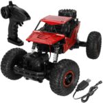 Monster Truck Off-Road, 4x4, távirányító, 26x14x17cm, piros és fekete