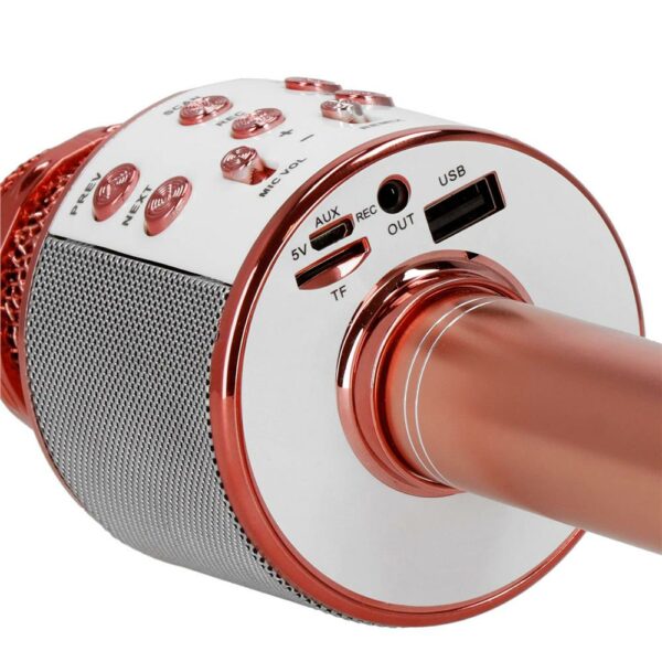 Gyermek karaoke mikrofon, vezeték nélküli, akkumulátorral, iOS és Android kompatibilis, hangváltó funkcióval, rózsaszín - Image 27