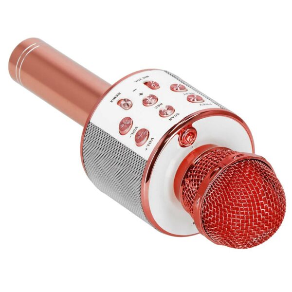 Gyermek karaoke mikrofon, vezeték nélküli, akkumulátorral, iOS és Android kompatibilis, hangváltó funkcióval, rózsaszín - Image 28