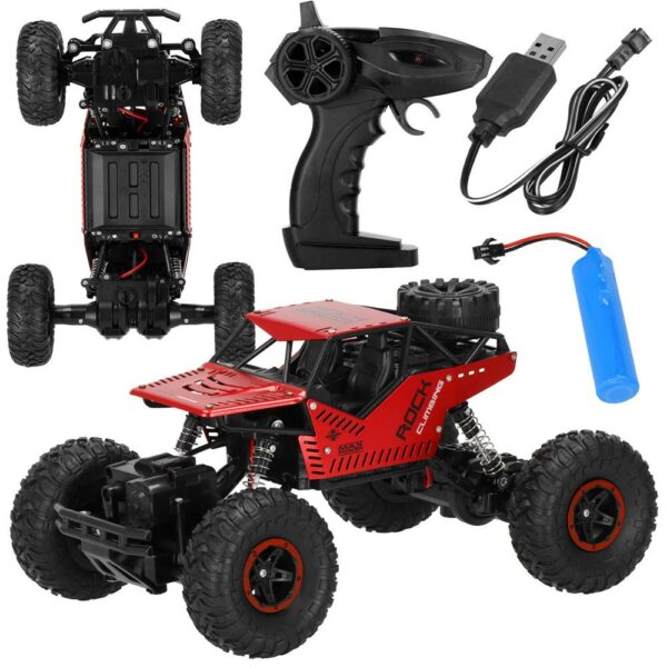 Monster Truck Off-Road, 4x4, távirányító, 26x14x17cm, piros és fekete - Image 3