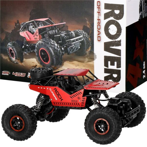 Monster Truck Off-Road, 4x4, távirányító, 26x14x17cm, piros és fekete - Image 4
