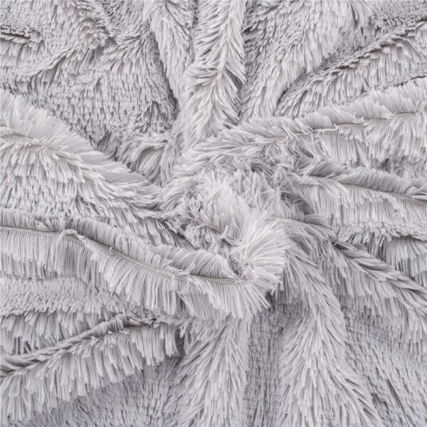 Bolyhos és meleg takaró 2 személyes, 160x200cm, világosszürke - Image 6