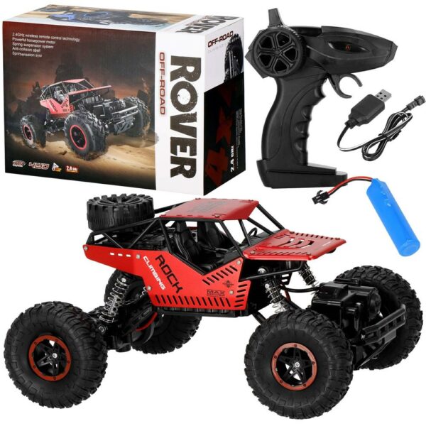Monster Truck Off-Road, 4x4, távirányító, 26x14x17cm, piros és fekete - Image 5