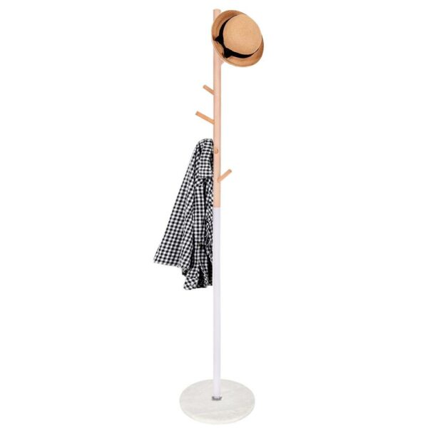 Fém fogas, márvány talp, 6 horog, 172 cm, fehér és barna - Image 8