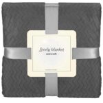 Bolyhos takaró 2 személyes, kétoldalt texturált, 160x220cm, grafitszürke