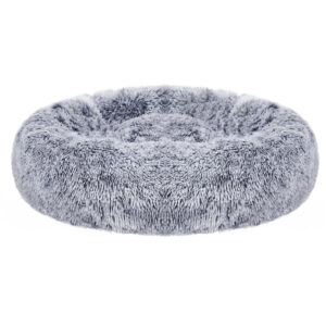 FEANDREA Bolyhos ágy kutyáknak és macskáknak, levehető huzattal, mosható, puha plüss hosszú cérnával, 70 cm, szürke